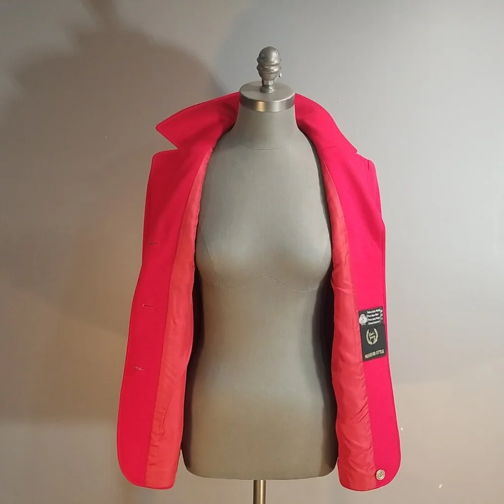Fred Perry wool womens red blazer.  Oozing of quality.  Size 10 US fully lined - Picture 8 of 17